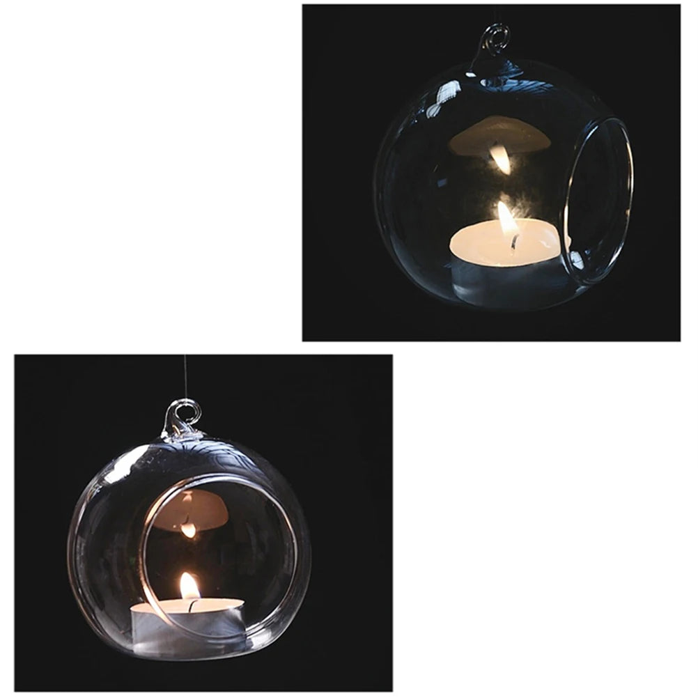 Hanging Clear Glass Terrarium Tea Light Candle Holder – Bubble Globe Glass Candle Holder Axl