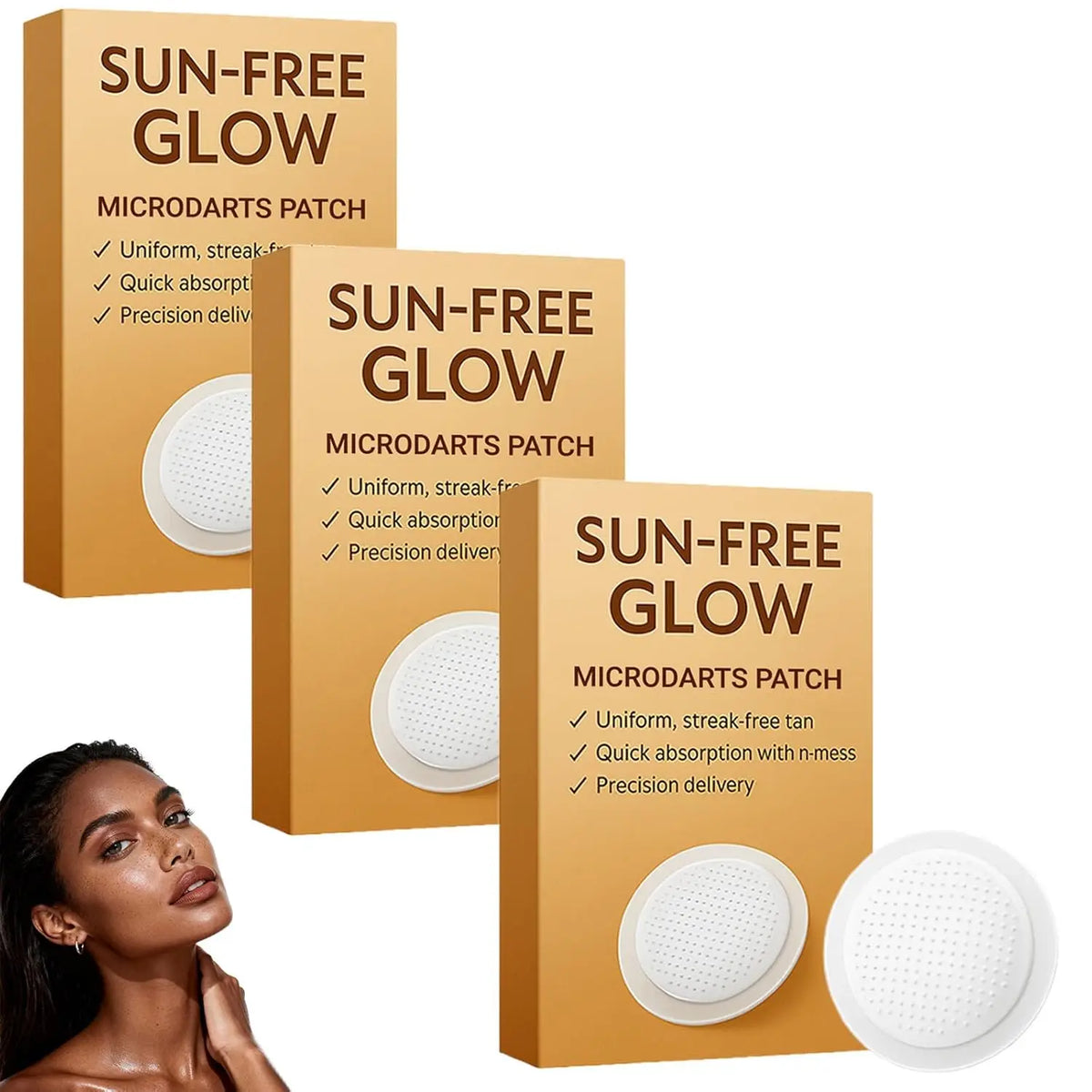 Sun Free Glow Microdart Tanning Patches – 10 Pcs for Women Self Tanning Patches Axl 3 boxs
