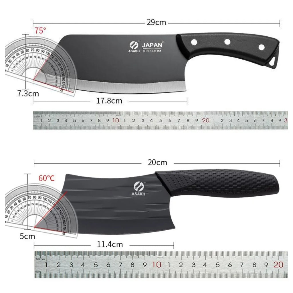 2-Pc Stainless Steel Chinese Chef & Cleaver Knife Set Kitchen Knife Set Axl