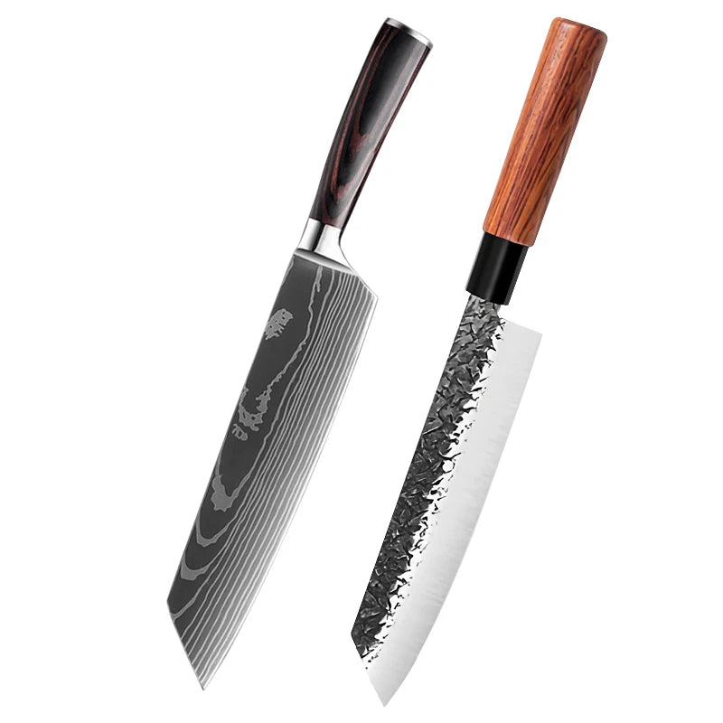 InLeung Damascus Chef Knife – Sharp Stainless Steel Kitchen Blade Chef Kitchen Knife Axl cleaver knife BC