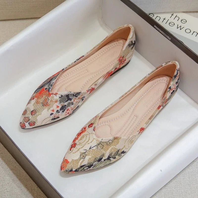 Women's Soft-Sole Pointed Toe Flat Slip-On Shoes | Elegant Women's Flat Shoes Axl apricot-1 37
