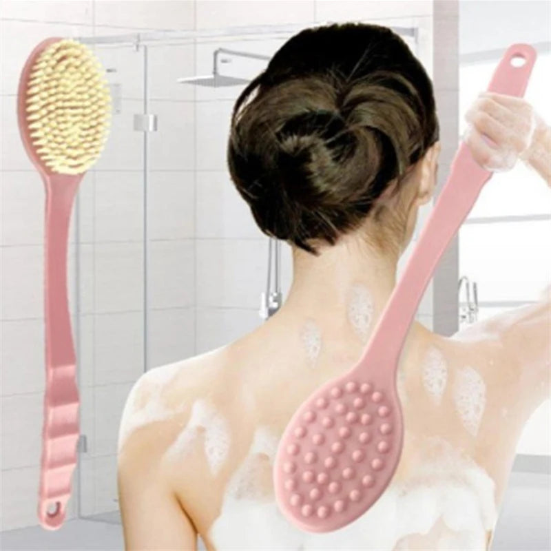 Long Handle Bath Brush – Soft Body Scrubber & Exfoliator Bath Scrub Brush Axl