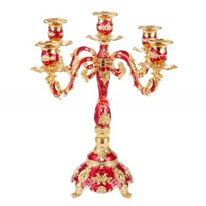 Vintage Multi-Arm Zinc Alloy Candle Holder – Elegant Home Decor Candle Holder Axl