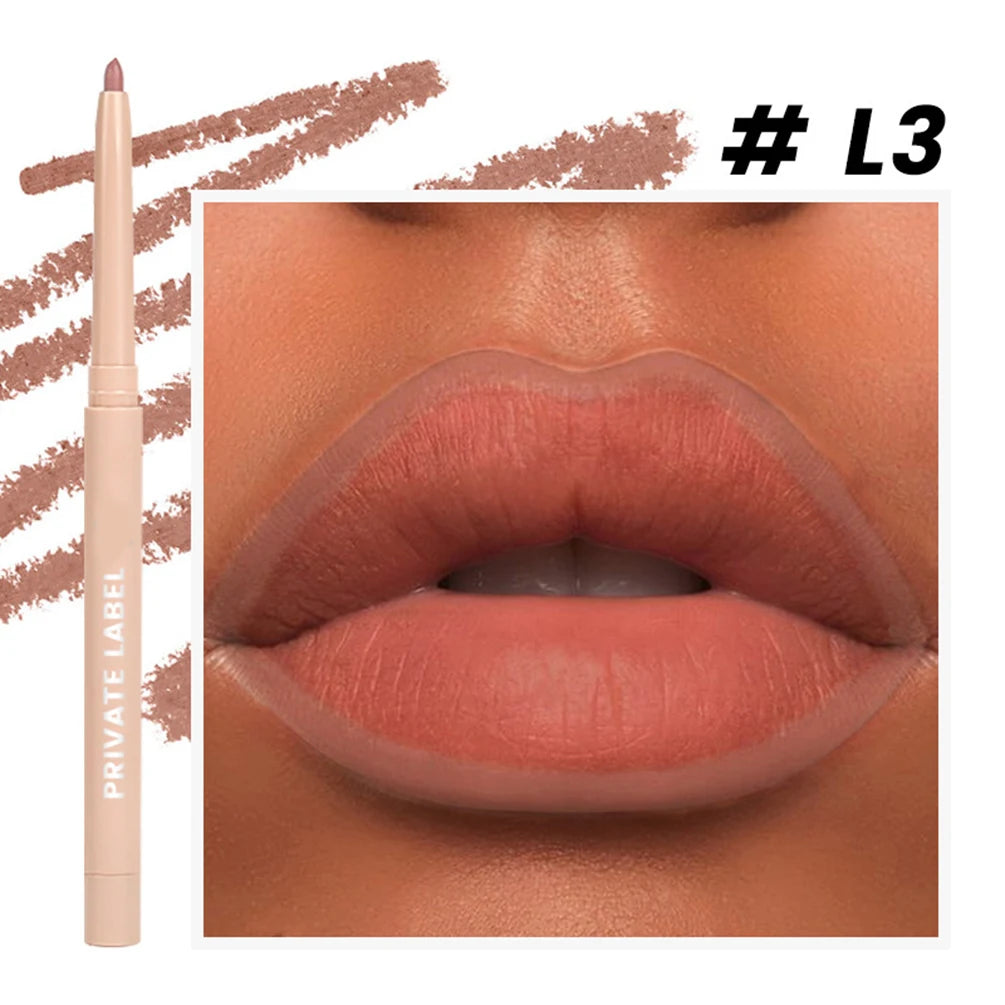 Vegan Waterproof Matte Lip Liner – Long-Lasting Nude Lip Pencil Matte Lip Liner Axl 03 30pcs with logo