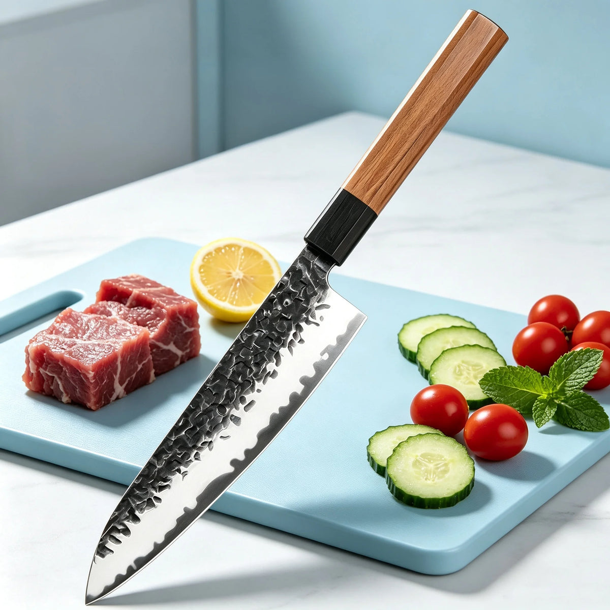 Hand Forged Cleaver Chef Knife – Sharp Stainless Steel Chef Cleaver Knife Axl