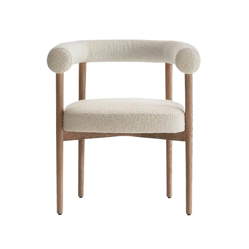 Nordic Modern Luxury Dining Armchair – Soft Wool & Metal Dining Armchair Axl