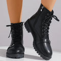 Women's Platform Ankle Boots – Metal Heart Buckle & Zip Platform Ankle Boots Axl black 36