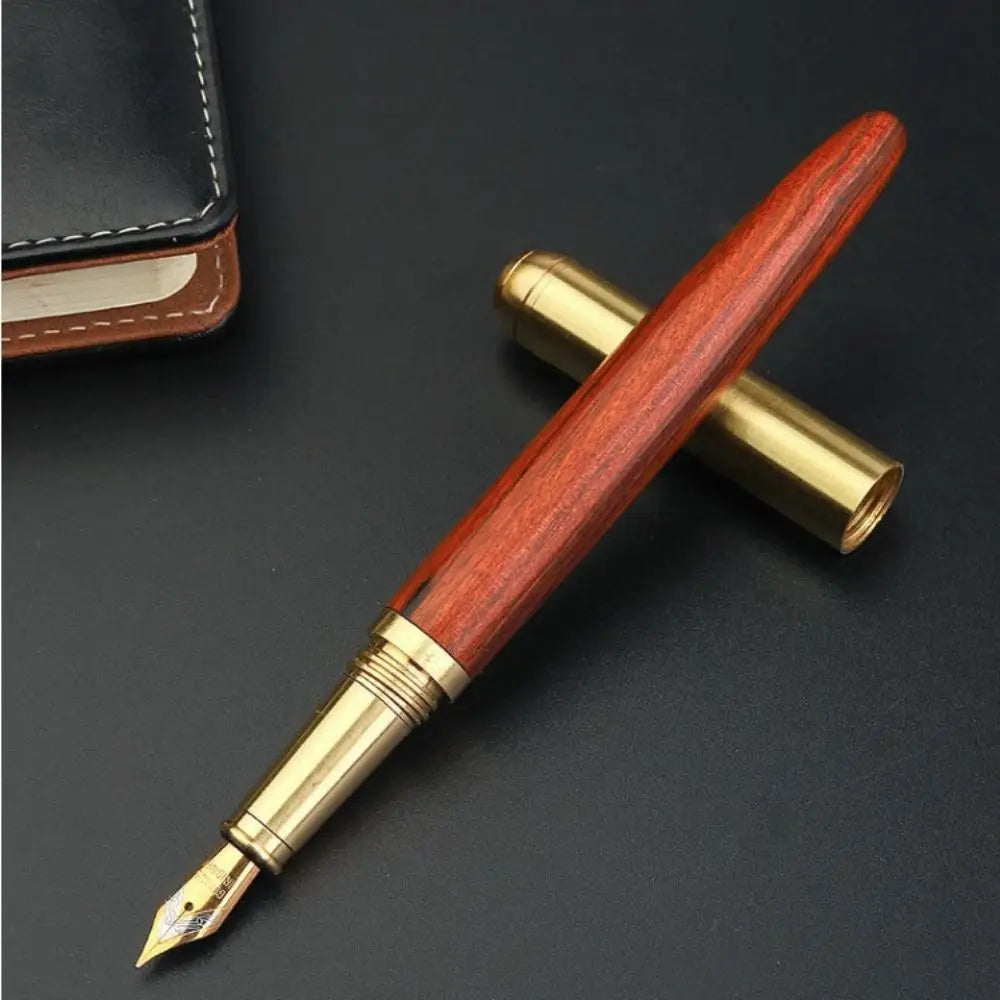 Wood & Brass Fountain Pen – 0.7mm Calligraphy Signature Pen Fountain Pen Axl