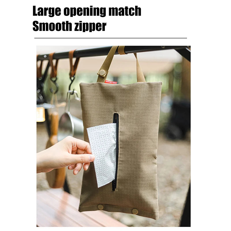 Hanging Napkin Holder – Portable Oxford Cloth Tissue Pouch Tissue Storage Pouch Axl