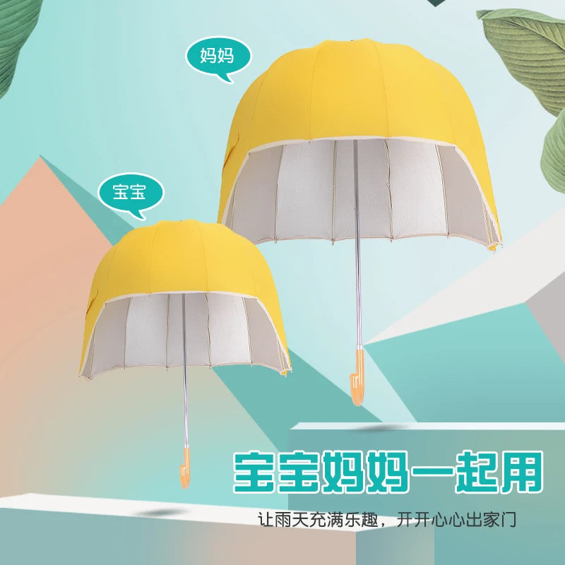 Kids Cartoon Long Handle Umbrella – Sun & Rain Parasol Hat Kids Cartoon Umbrella Axl