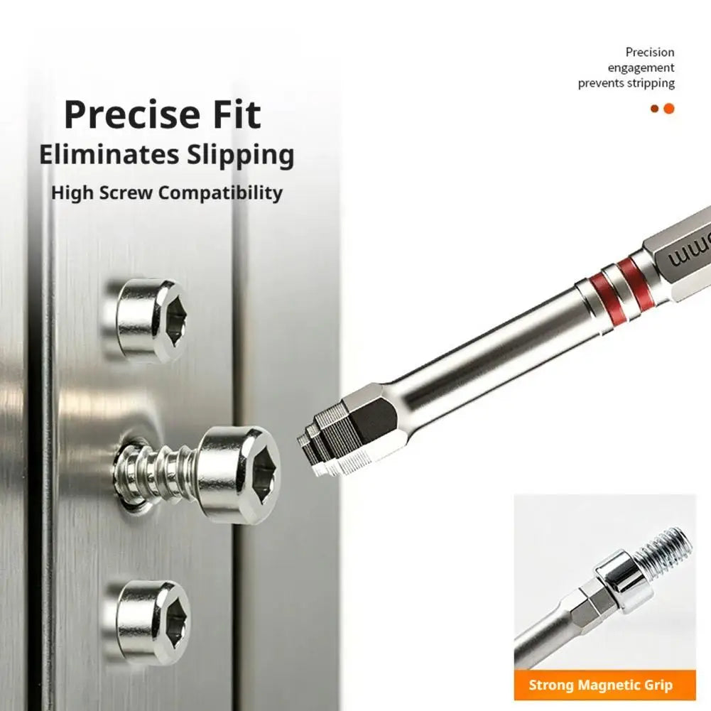 6-Piece Magnetic Pagoda Hex Screwdriver Bits Set – 65 & 100mm Screwdriver Bit Set Axl