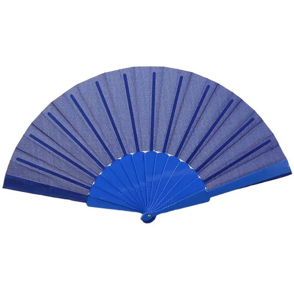 Portable Folding Hand Fan – Weddings, Dance & Cosplay Folding Hand Fan Axl Blue