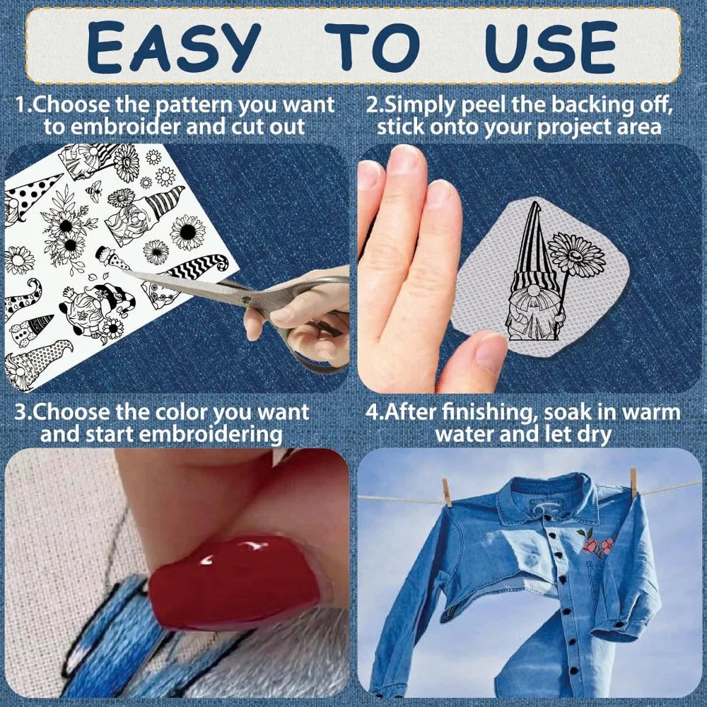 Gnome Water Soluble Embroidery Stabilizer Sheets – 2 Pack A4 Embroidery Stabilizer Axl