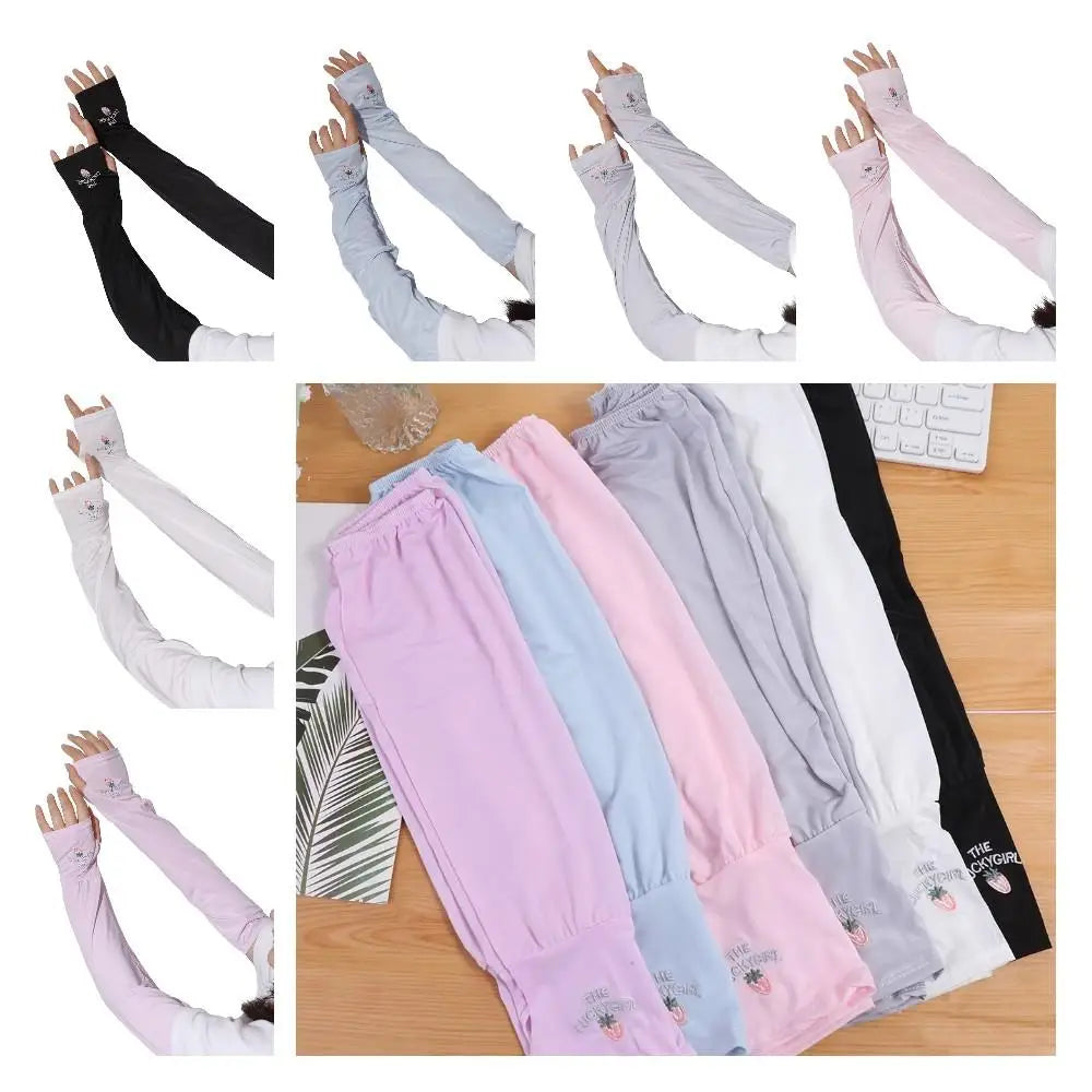 Ice Silk Sun Protection Arm Sleeves – Breathable Summer Cover Sun Protection Sleeves Axl