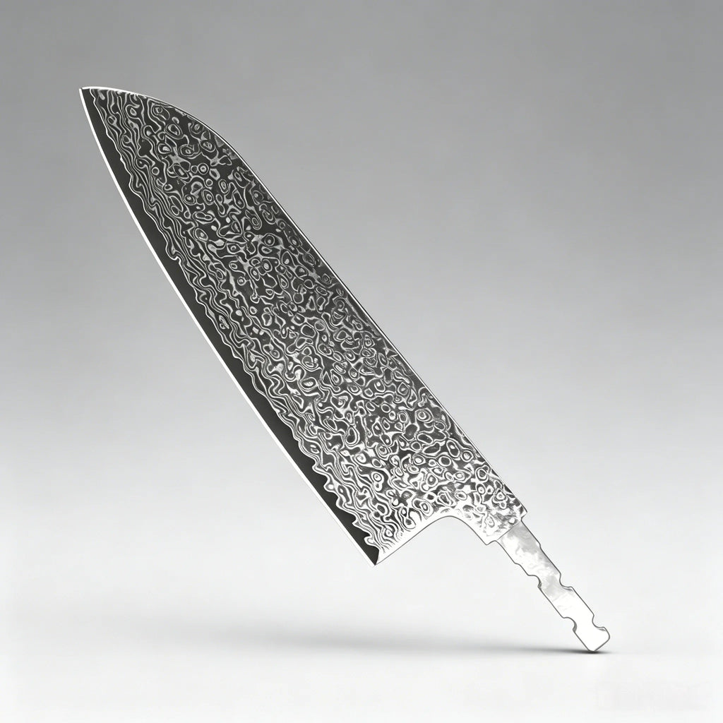 Damascus Steel Santoku Knife Blank Blade – DIY Hand Forged Knife Blank Blade Axl Santoku Blade-1PC
