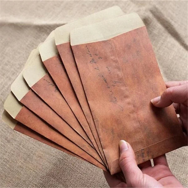 10-Pack Vintage Brown Kraft Envelopes – Retro Letter & Gift Kraft Paper Envelopes Axl