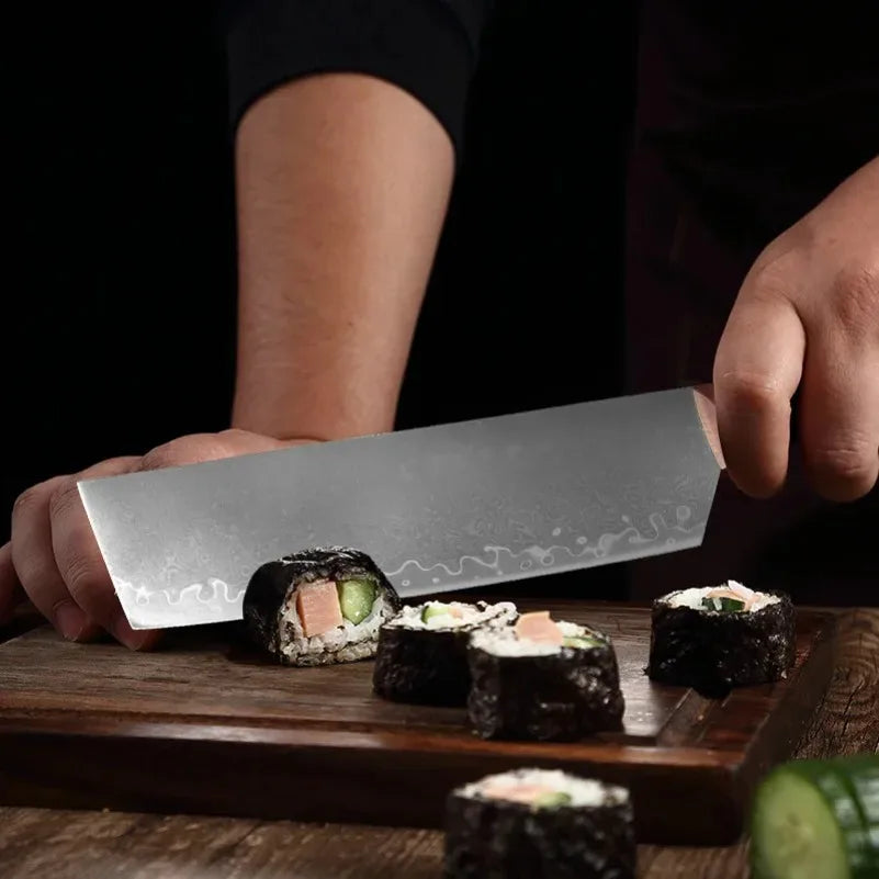 Damascus Steel Chef Knife – Wood Handle Kitchen Knife Set Damascus Chef Knife Axl