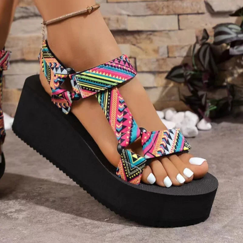 Women's Wedge Platform Sandals – Open Toe Summer Beach Wedge Platform Sandals Axl
