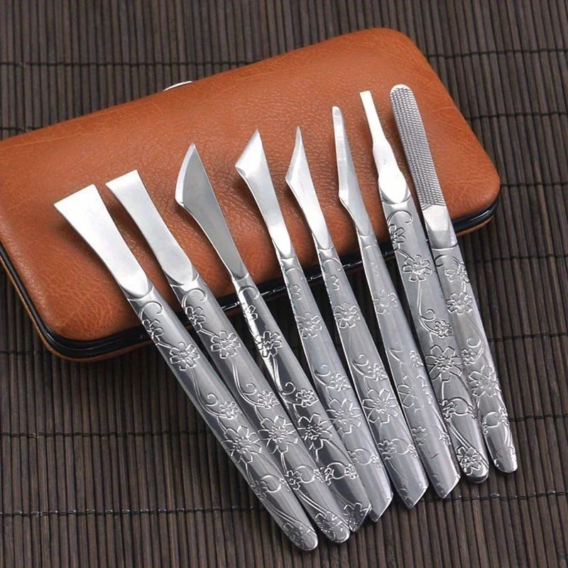 8-Piece Stainless Steel Pedicure & Manicure Tool Kit Pedicure Tool Set Axl 8pcs set