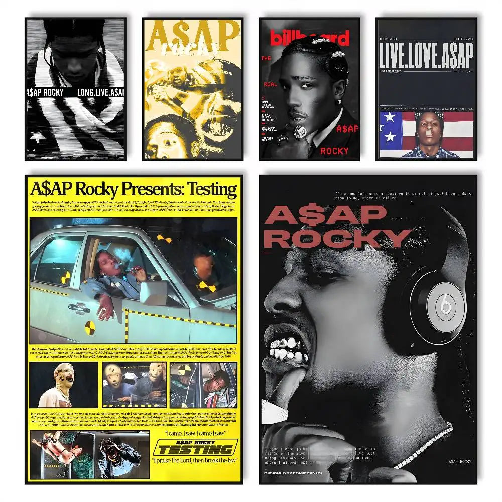 ASAP Rocky Rap Poster – HD Self-Adhesive Waterproof Wall Art Music Wall Poster Axl