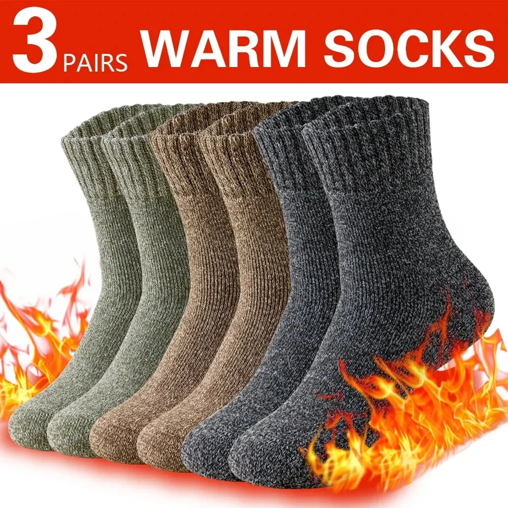 3 Pairs Men's Thermal Wool Socks – Hiking & Winter Snow Thermal Winter Socks Axl 3 pairs A-HG875 others