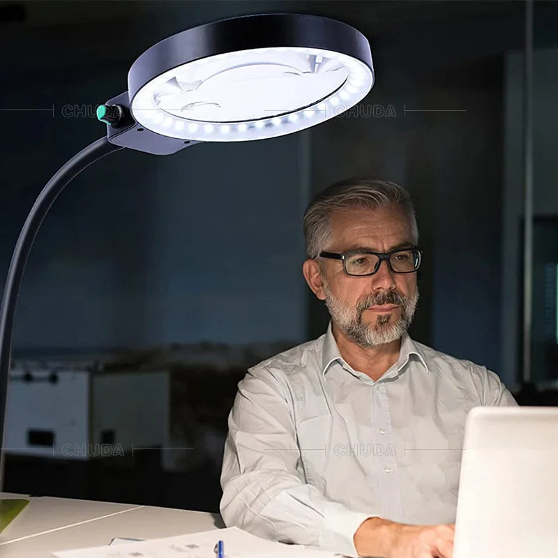 LED Illuminated Magnifying Desk Lamp – 36 LED USB Magnifier Magnifying Desk Lamp Axl