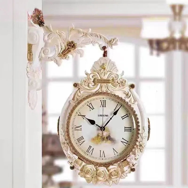 Double-Sided Silent Wall Clock – Large Minimalist Luxury Decor Decorative Wall Clock Axl