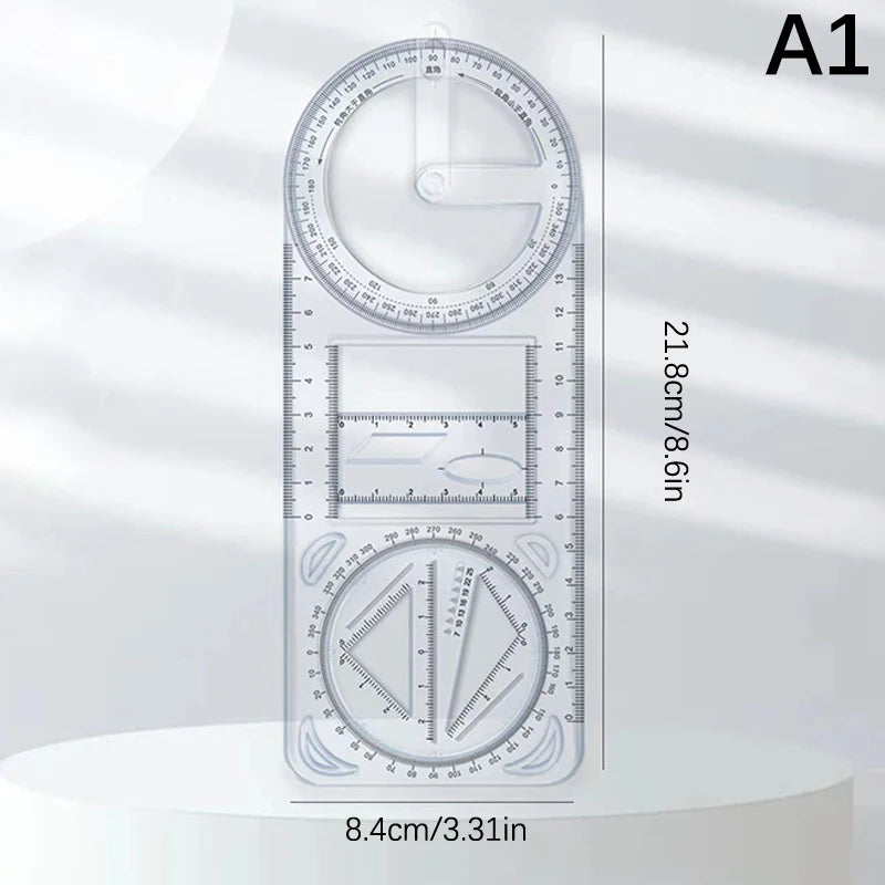 360° Multifunctional Geometric Drawing Ruler – Student Math Tool Geometric Drawing Ruler Axl A1