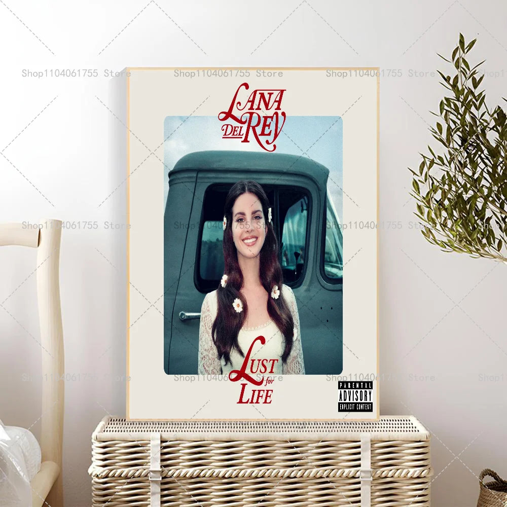 Lana Del Rey Music Poster – Self-Adhesive Waterproof Wall Sticker Music Wall Poster Axl z6 10x15cm No Frame