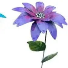 Rustproof Metal Flower Garden Stakes – Colorful Yard Lawn Art Garden Stake Decor Axl Purple