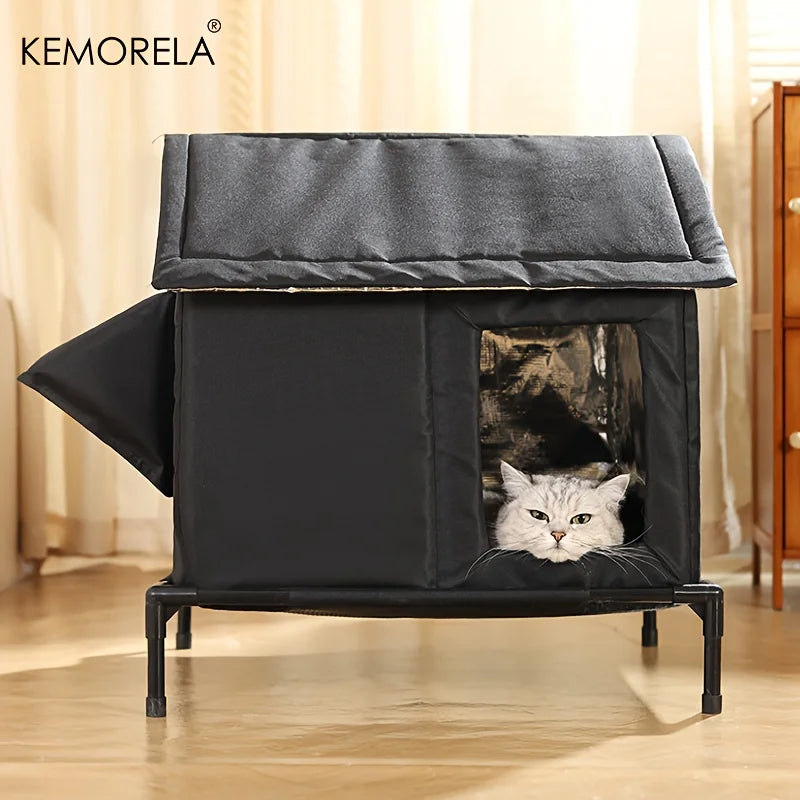 KEMORELA Elevated Pet House-Bed with Cooling Pads | Indoor/Outdoor Elevated Pet Bed Axl