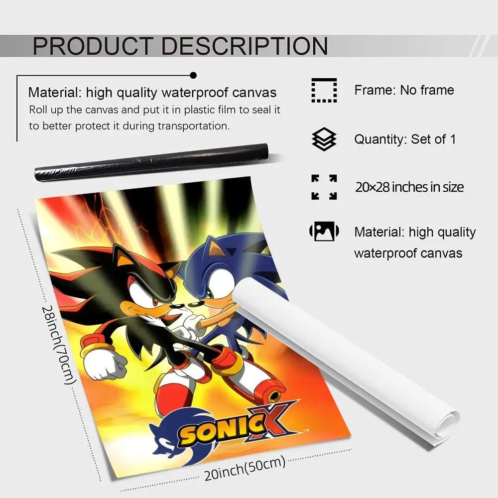 Anime Sonic Canvas Wall Art Poster – Unframed Home Decor Canvas Wall Art Axl