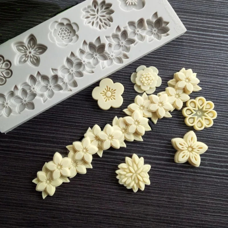 Flower Fondant Silicone Mold – DIY Cake & Candy Decoration Fondant Silicone Mold Axl