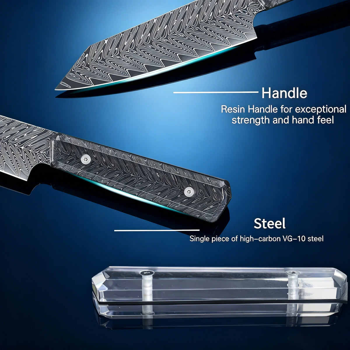 Damascus Steel Meat Cleaver & Chef Knife – Multipurpose Kitchen Damascus Chef Knife Axl