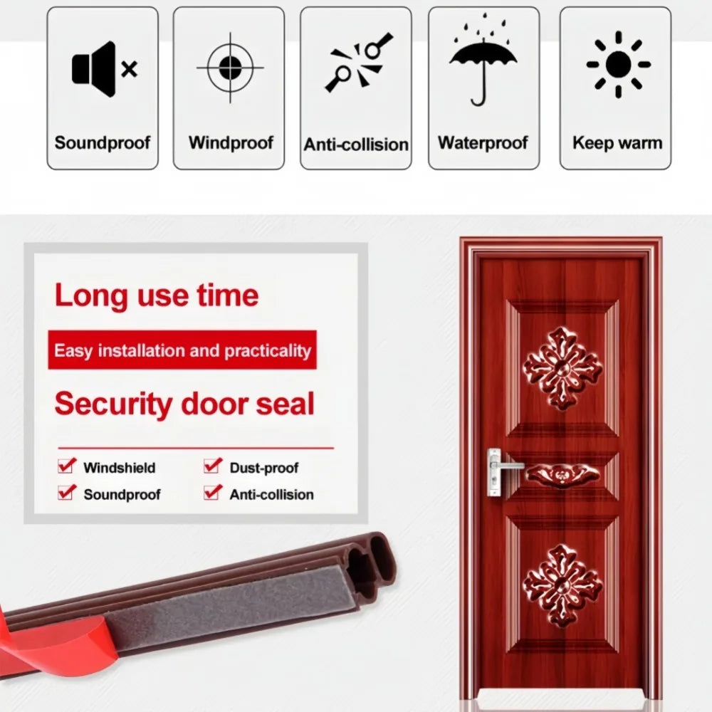 Self-Adhesive I-Shape Door & Window Sealing Strip 2/6/10M Door Weather Seal Axl