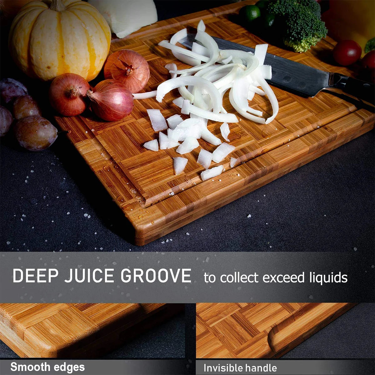 Premium Bamboo Cutting Board Set – Rectangle & Oval Bamboo Cutting Board Axl
