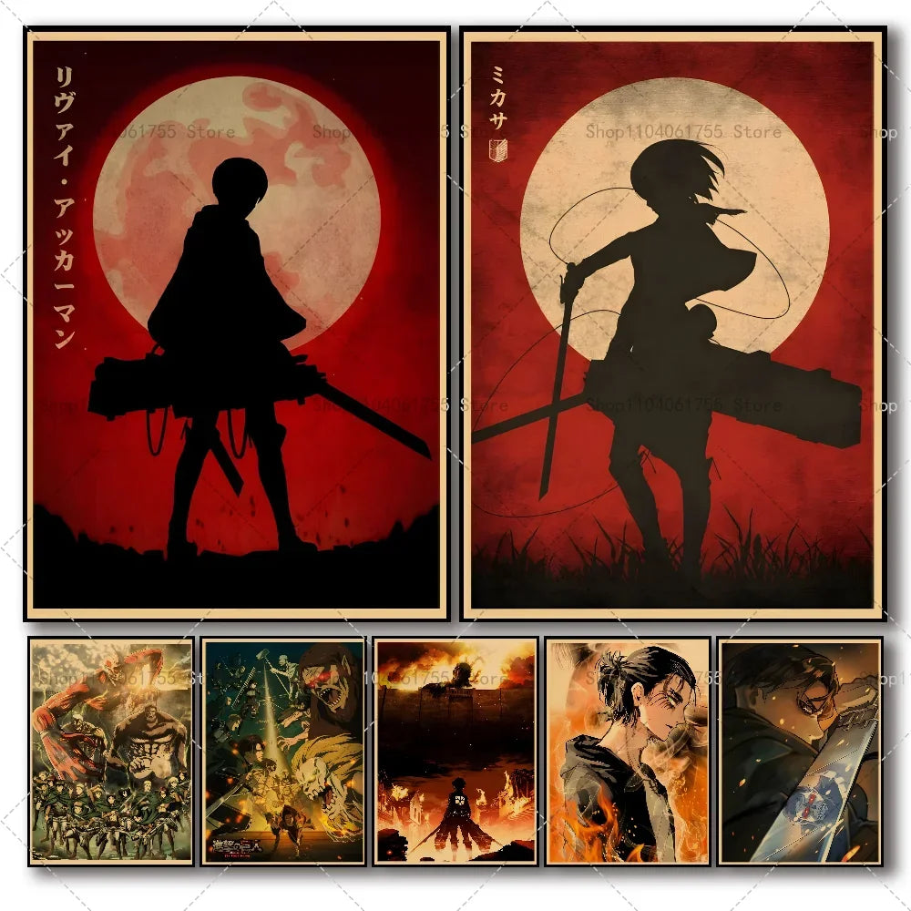 Attack on Titan Season 4 Anime Poster – Self-Adhesive Wall Art Anime Wall Poster Axl
