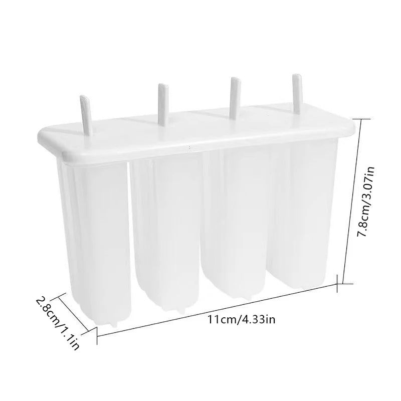 4-Grid Reusable Ice Popsicle Mold with Sticks & Lid | DIY Ice Cream Popsicle Mold Axl