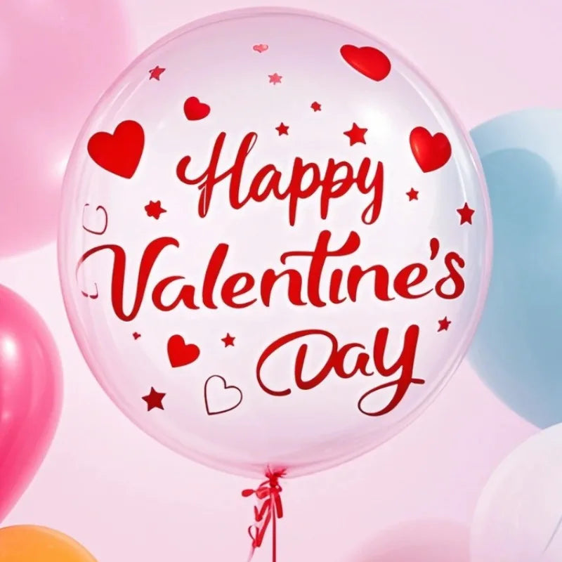 Valentine's Day Transparent Balloon Stickers | Party Wall Decor Party Stickers Axl