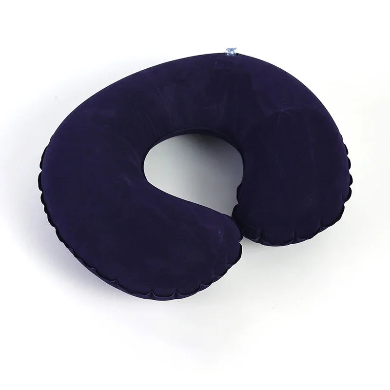 Inflatable U-Shape Travel Neck Pillow for Airplane & Car Travel Neck Pillow Axl Dark Blue