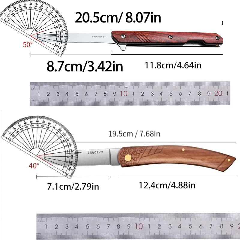 PLYS Folding Mongolian Meat Knife – Stainless Steel Pocket Blade Folding Pocket Knife Axl