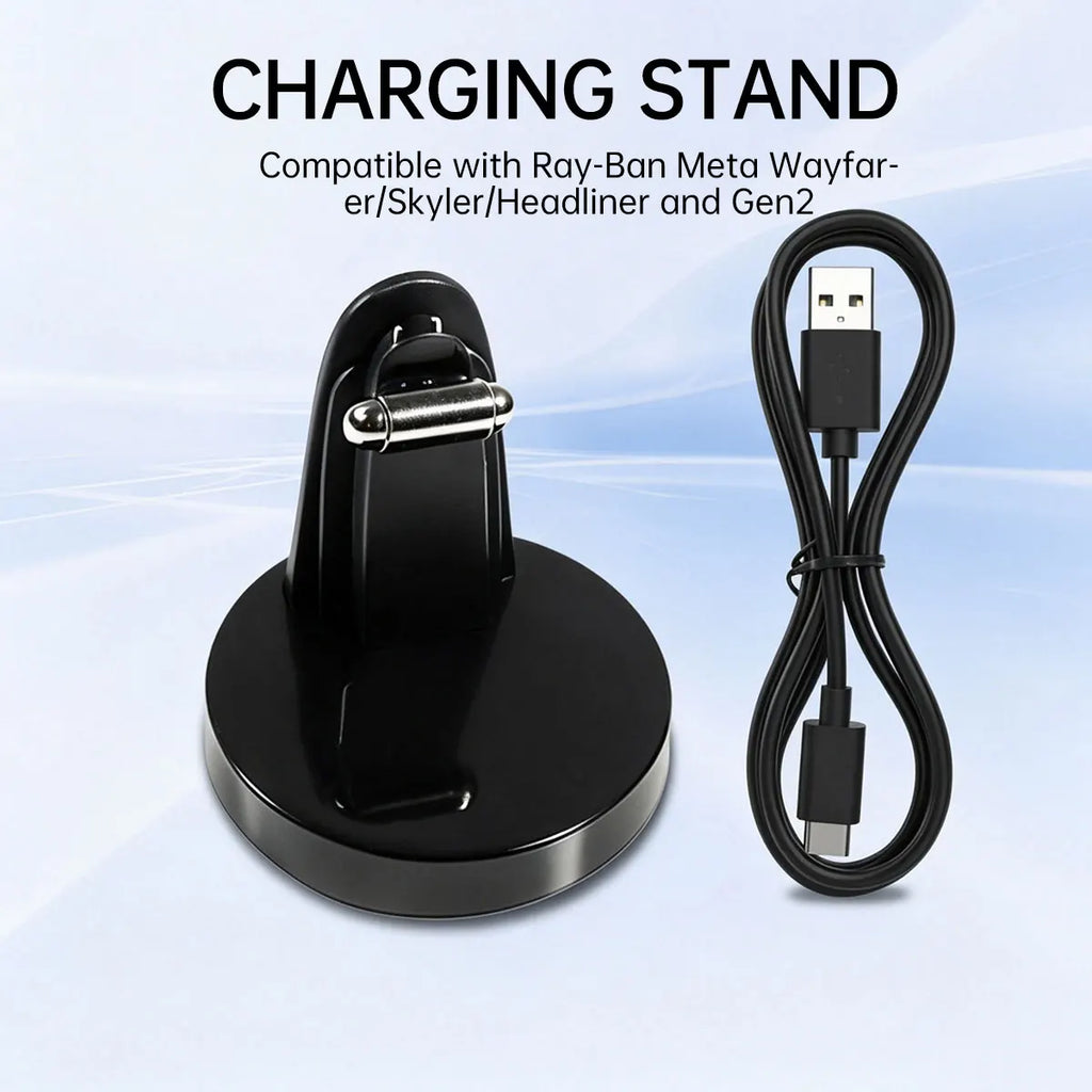 USB-C Charging Stand for Ray-Ban Meta Smart Glasses + 1M Cable Smart Glasses Charger Axl black