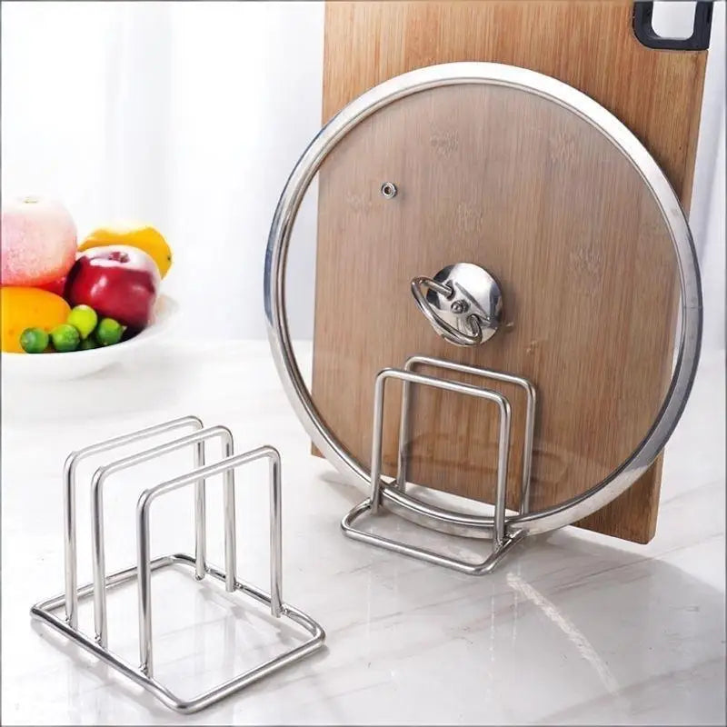 Stainless Steel Pot Lid & Cutting Board Rack | Kitchen Organizer Kitchen Storage Rack Axl