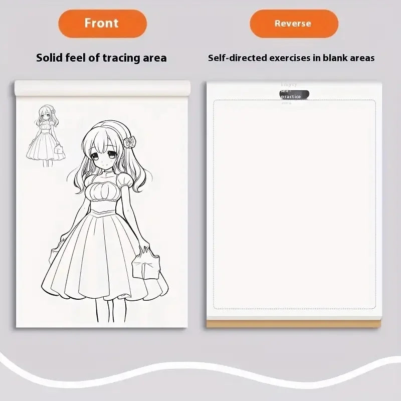 Anime Line Art Drawing Book – 48-Page Beginner Sketchbook Anime Drawing Book Axl