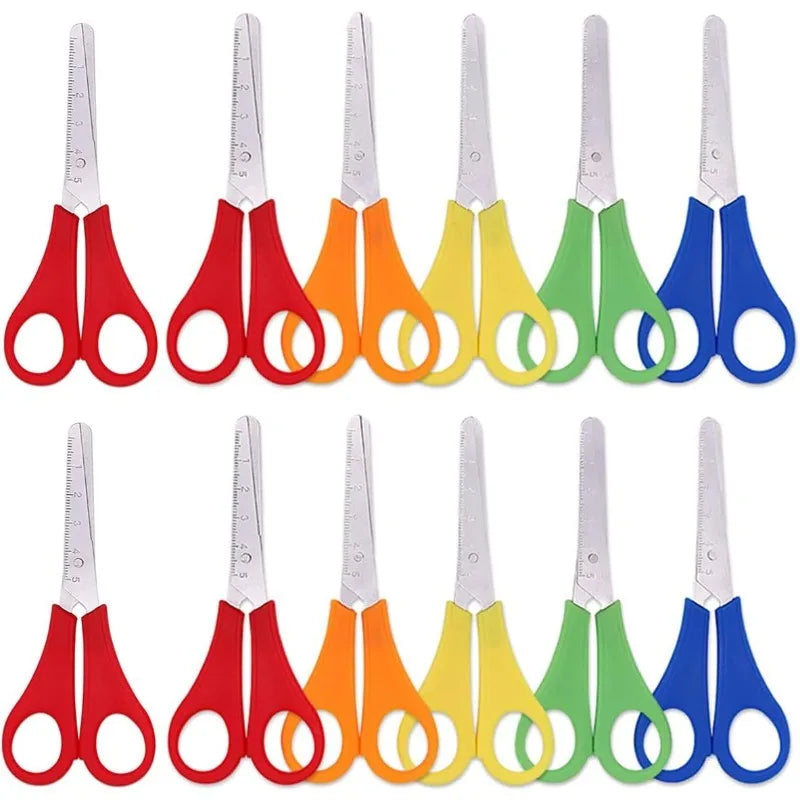 12-Piece Kids Safety Scissors Set with Centimeter Scale Kids Safety Scissors Axl