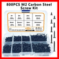 800 Pcs M2 Black Phillips Self-Tapping Screw Assortment Kit Screw Assortment Kit Axl 800PCS kit