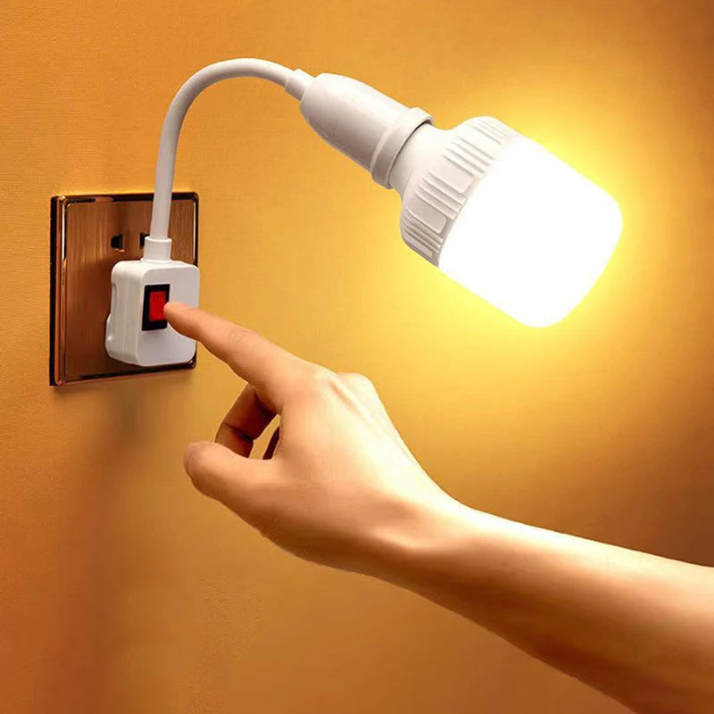 E27 Flexible Gooseneck Lamp Holder with Switch | 9.6" Socket Lamp Socket Adapter Axl