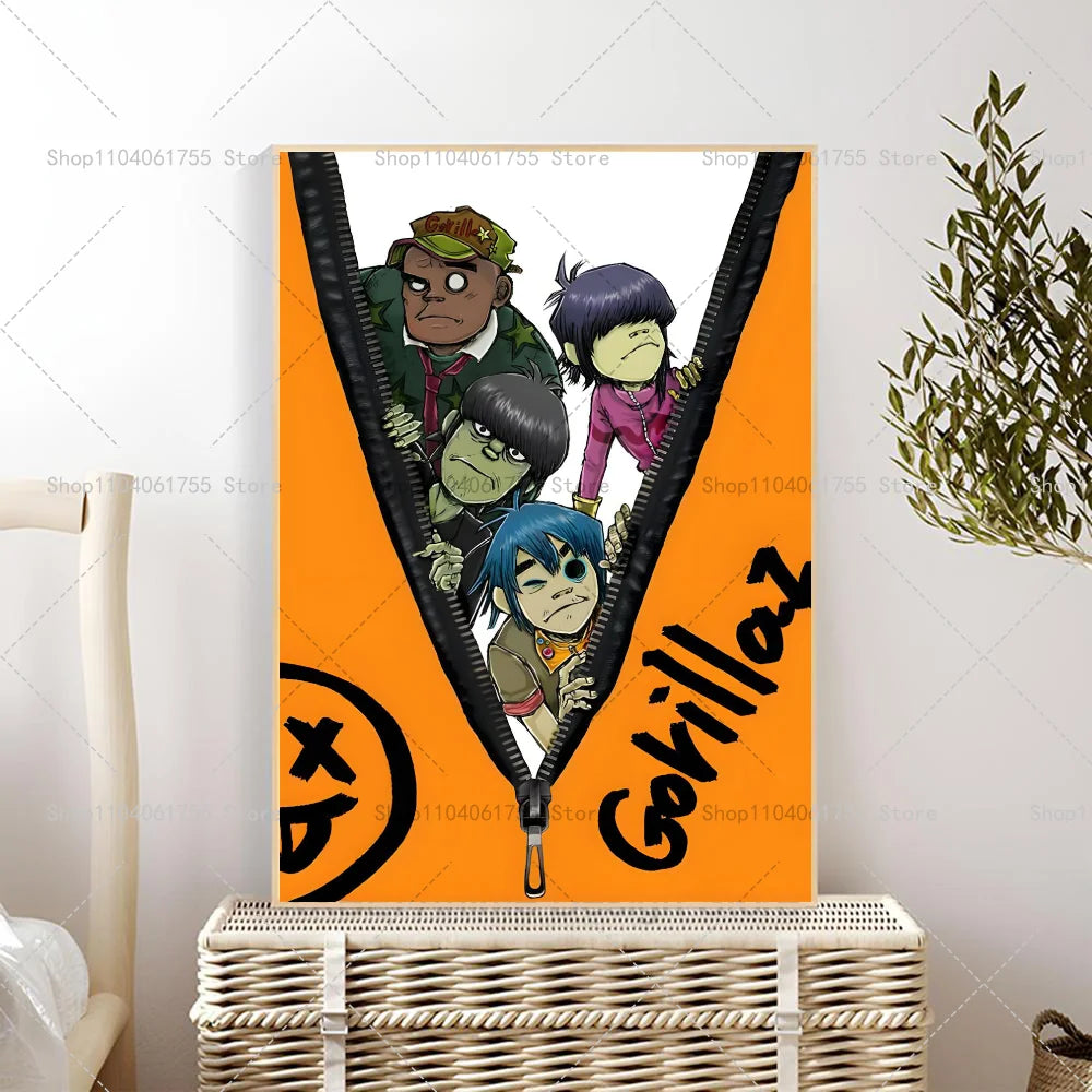 Gorillaz Music Poster – Self-Adhesive Waterproof Wall Art Sticker Wall Art Poster Axl z8 50x70cm No Frame