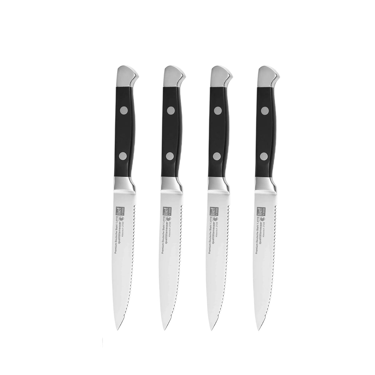 Stainless Steel Steak Knife & Fork Set – 2/4/6/8 Piece Flatware Set Axl TWK-SS03-K-4
