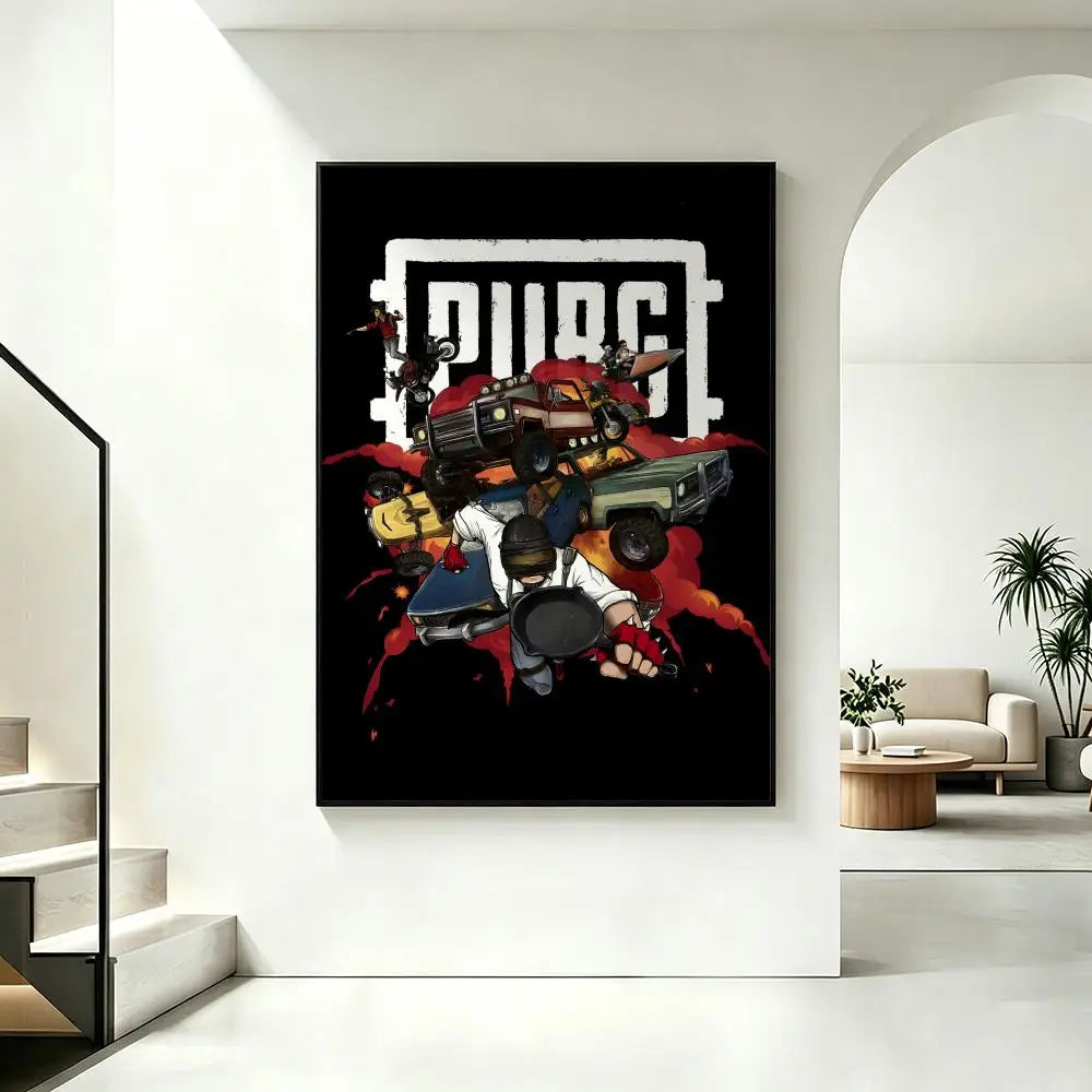 PUBG Battlegrounds HD Wall Poster – Gaming Room Art Decor Gaming Wall Poster Axl